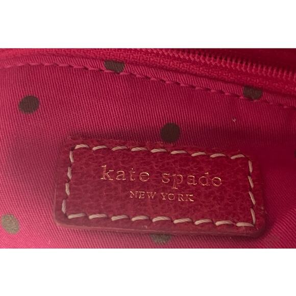 Kate Spade small red leather shoulder bag purse. - Picture 7 of 12